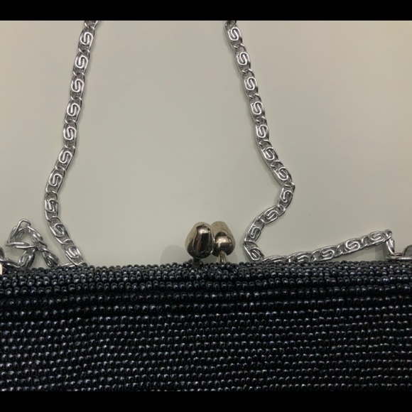 Vintage Made in Japan Black Beaded Evening Purse Made /Japan - Picture 6 of 8